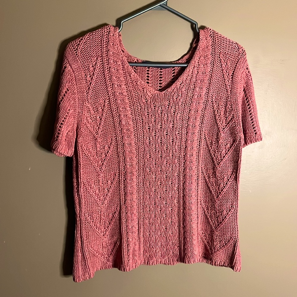 😄Short sleeve sweater knitted